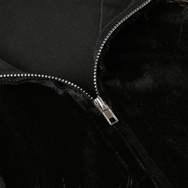 TRIM FUR VELOR ZIP HOODIE