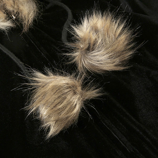 TRIM FUR VELOR ZIP HOODIE