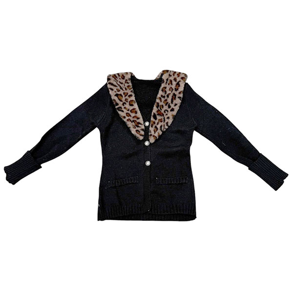 TRIM LEOPARD FUR CARDIGAN