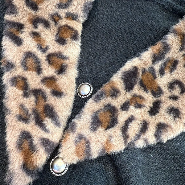 TRIM LEOPARD FUR CARDIGAN