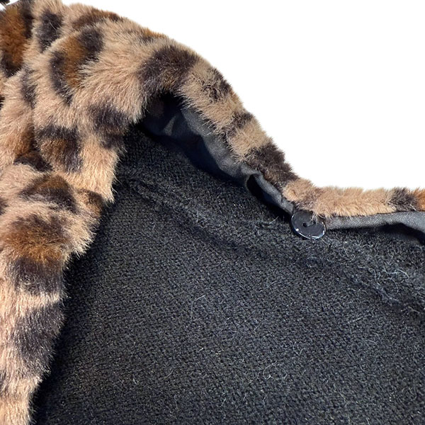 TRIM LEOPARD FUR CARDIGAN