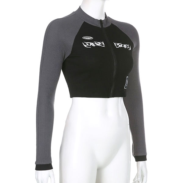 CROPPED SPORTS ZIP JERSEY