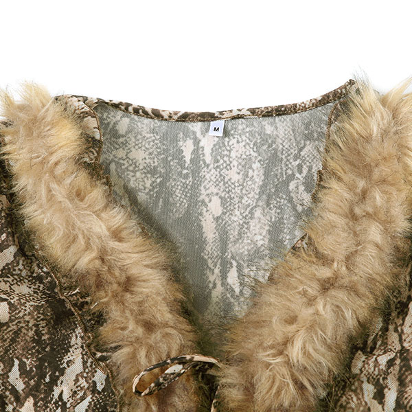 TRIM FUR LEOPARD CARDIGAN