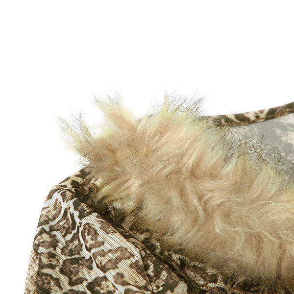 TRIM FUR LEOPARD CARDIGAN