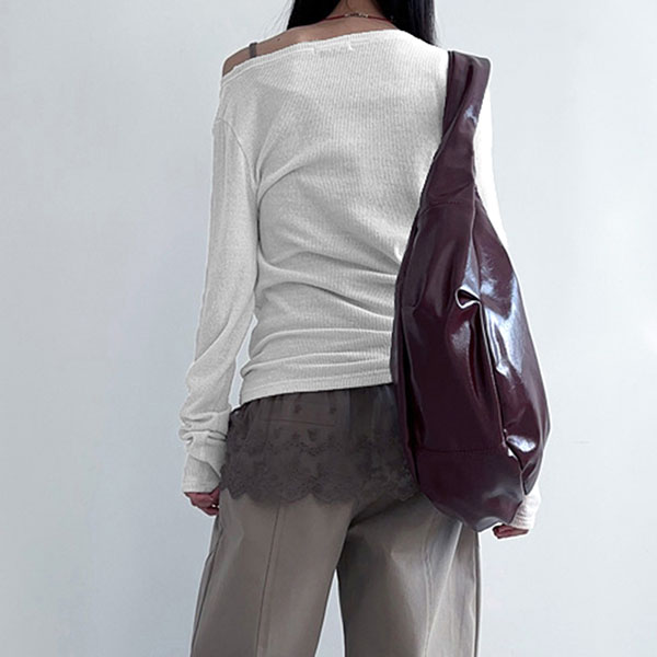 LETTER RIB L/S T-SHIRTS