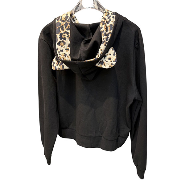 CROSS LEOPARD ZIP HOODIE