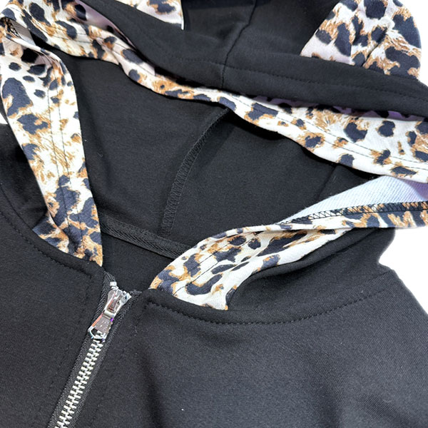 CROSS LEOPARD ZIP HOODIE