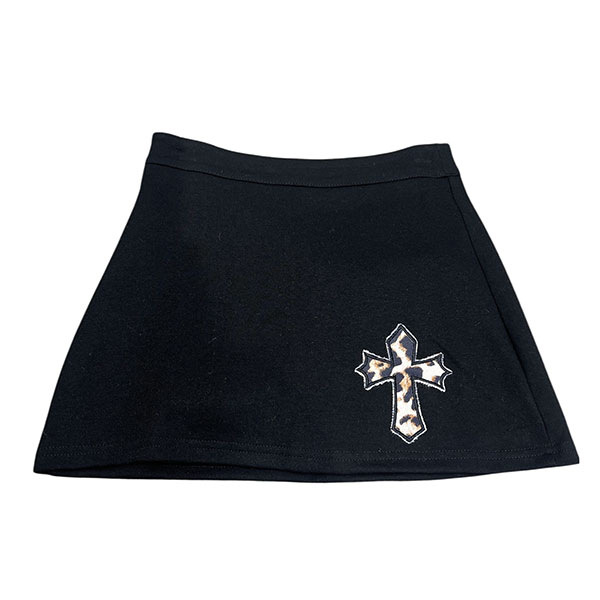 CROSS LEOPARD SKIRT