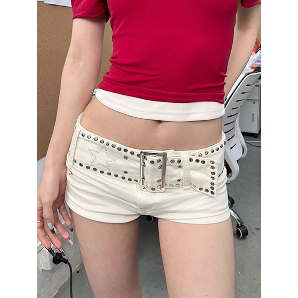 RIVET WIDE BELT SHORTS