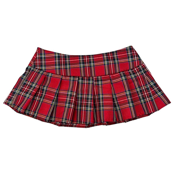 CHECK PLEATS MICRO SKIRT