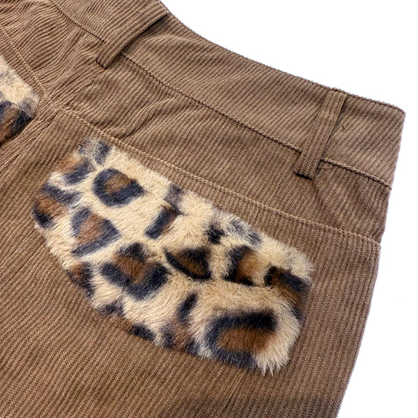 TRIM LEOPARD FUR SHORTS