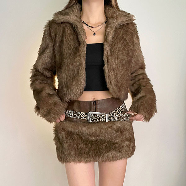 FUR MINI SKIRT