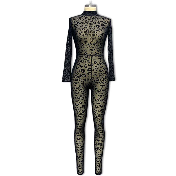 LEOPARD SHEER JUMP SUIT
