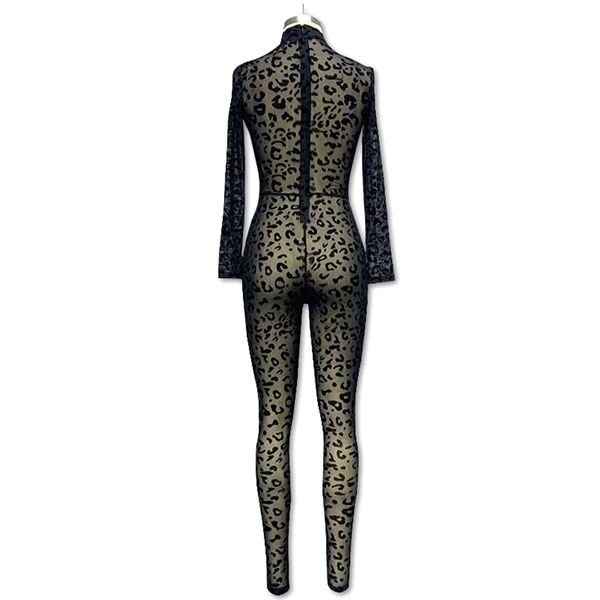 LEOPARD SHEER JUMP SUIT