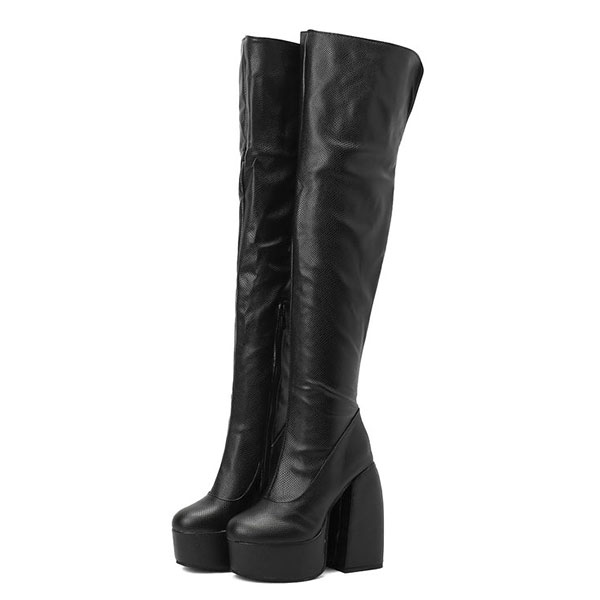 KNEE HIGH PLATFORM BOOTS