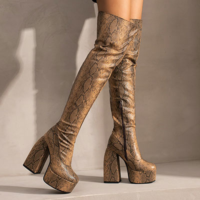 KNEE HIGH PLATFORM BOOTS