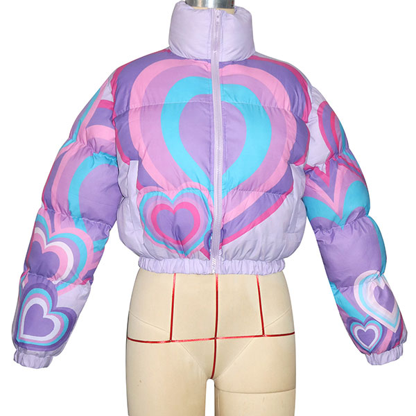 HEART CROPPED PUFF JACKET
