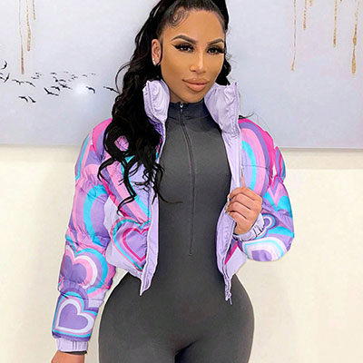 HEART CROPPED PUFF JACKET