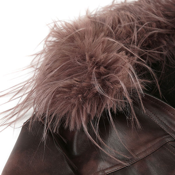 TRIM FUR ECO LEATHER JACKET
