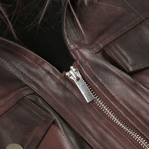TRIM FUR ECO LEATHER JACKET