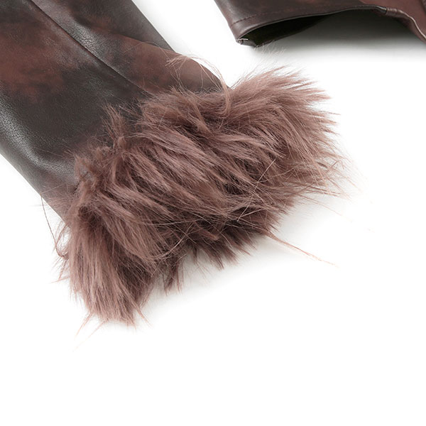 TRIM FUR ECO LEATHER JACKET