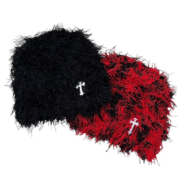 CROSS FRINGE BEANIE