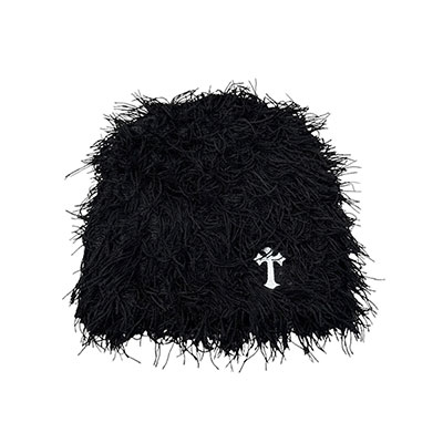 CROSS FRINGE BEANIE
