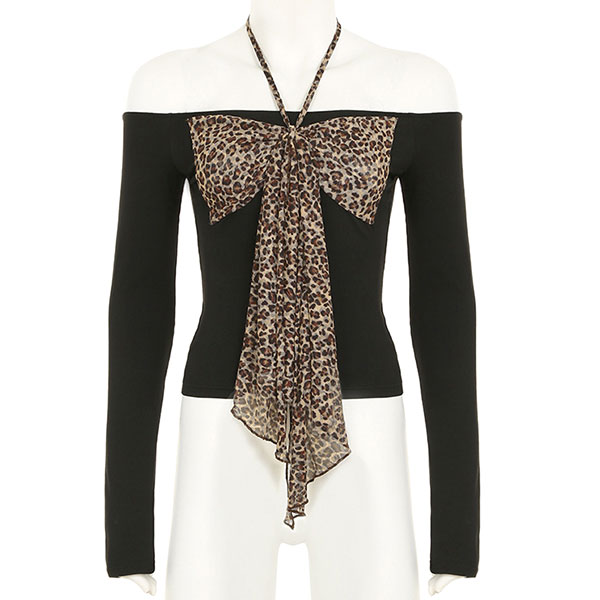 LEOPARD RIBBON OFF SHOULDER