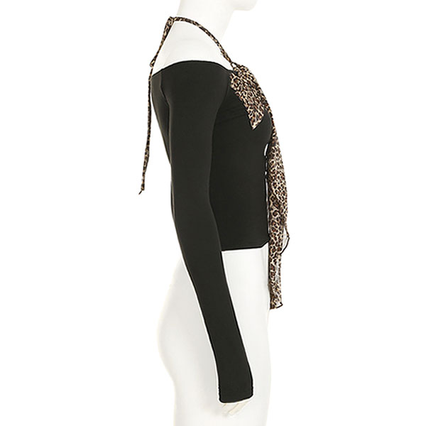 LEOPARD RIBBON OFF SHOULDER