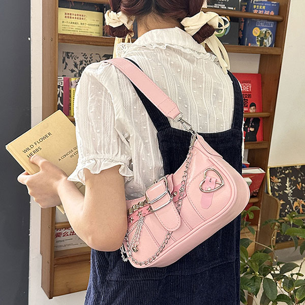 METAL PARTS SHOULDER BAG