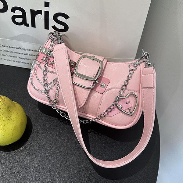 METAL PARTS SHOULDER BAG