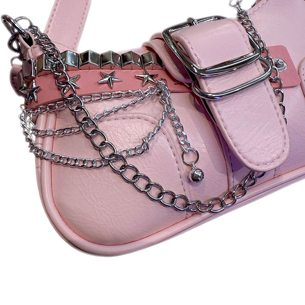 METAL PARTS SHOULDER BAG