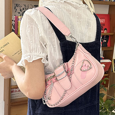 METAL PARTS SHOULDER BAG