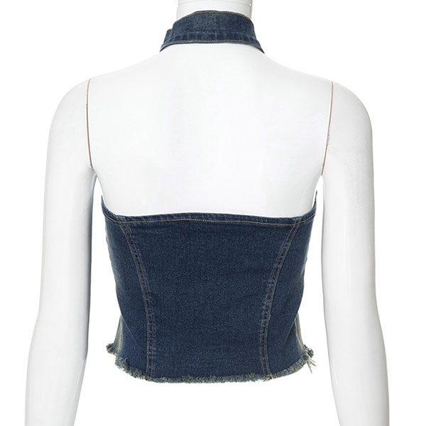 DENIM ZIP VEST