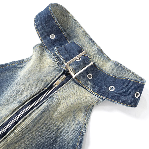 DENIM ZIP VEST