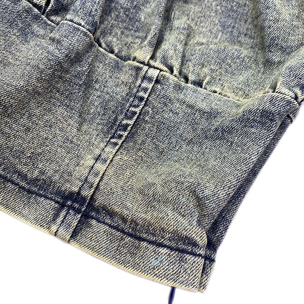 DENIM LACE UP BLOUSE