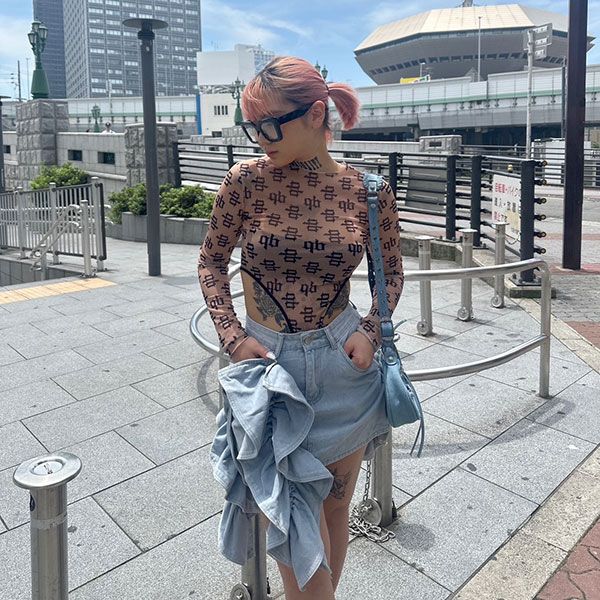 DENIM RIBBON SKIRT