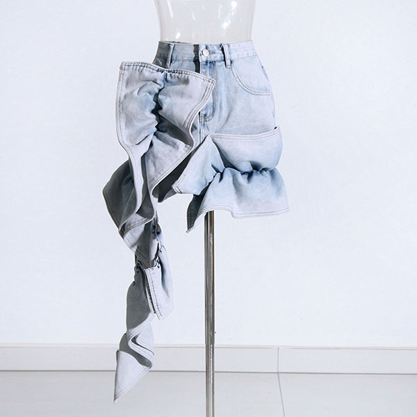 DENIM RIBBON SKIRT