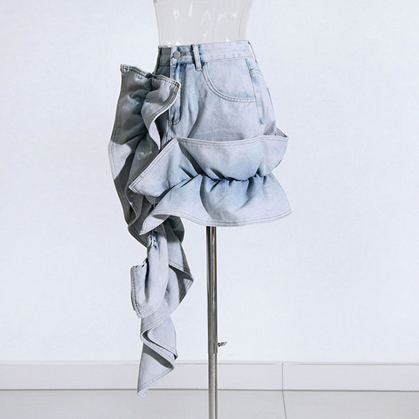 DENIM RIBBON SKIRT