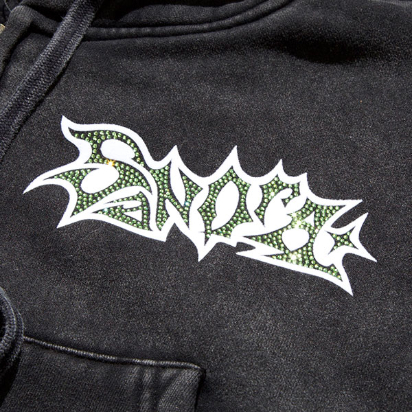METAL PIGMENT CROPPED ZIP HOODIE