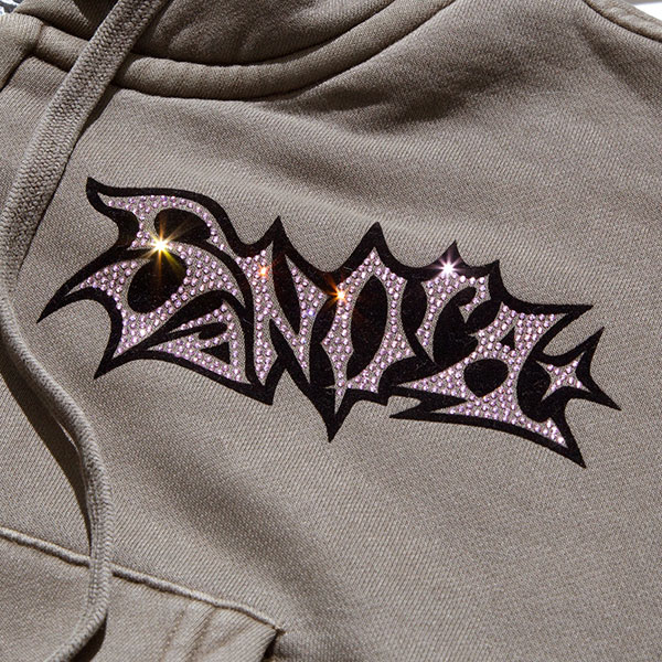 METAL PIGMENT CROPPED ZIP HOODIE