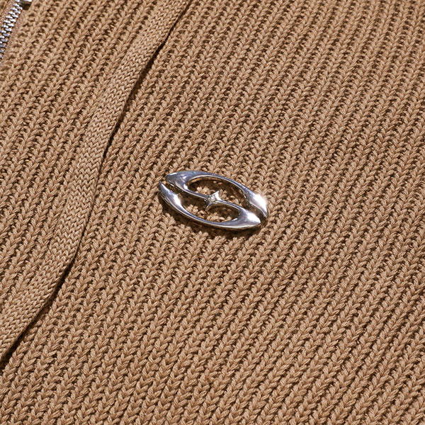 PLATE KNIT ZIP HOODIE