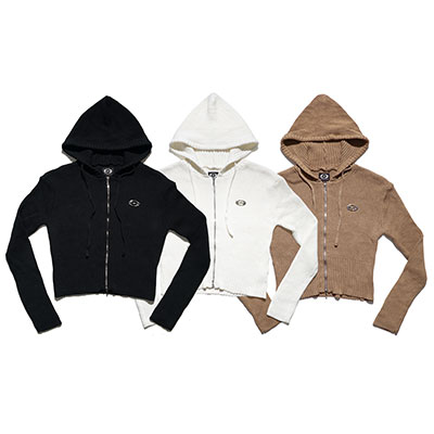 PLATE KNIT ZIP HOODIE