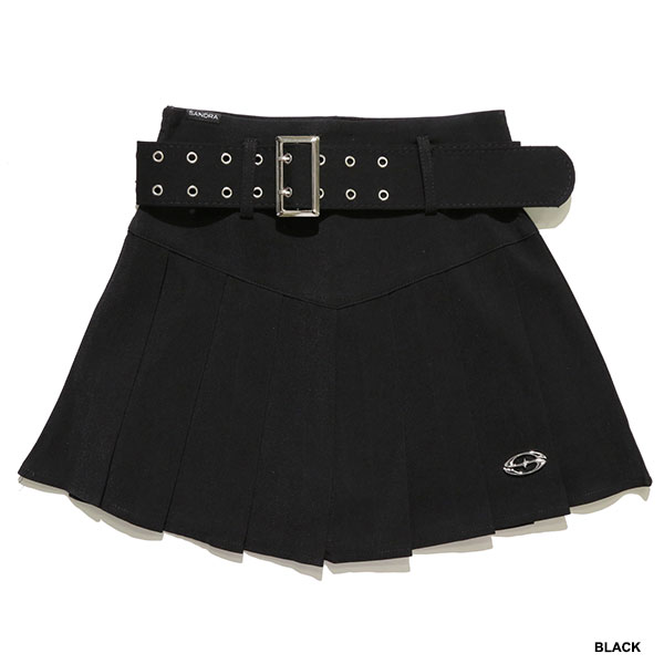PLATE PLEATS BELT SKIRT