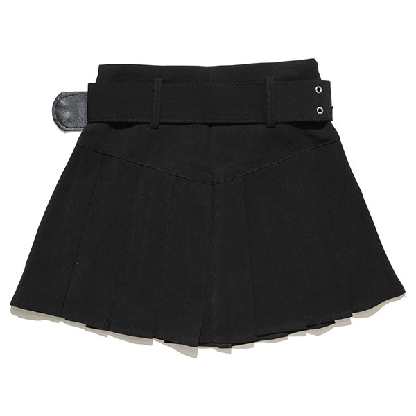 PLATE PLEATS BELT SKIRT