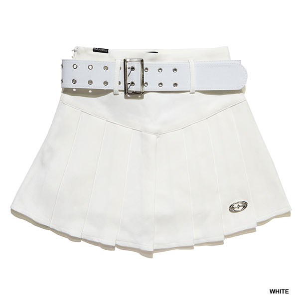 PLATE PLEATS BELT SKIRT