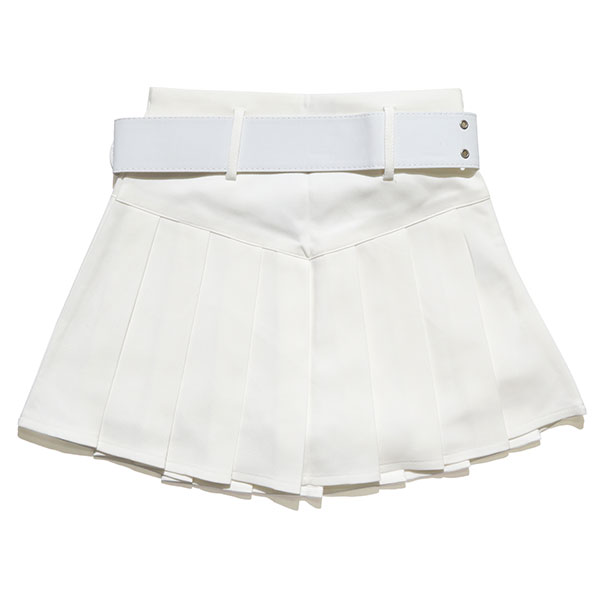 PLATE PLEATS BELT SKIRT