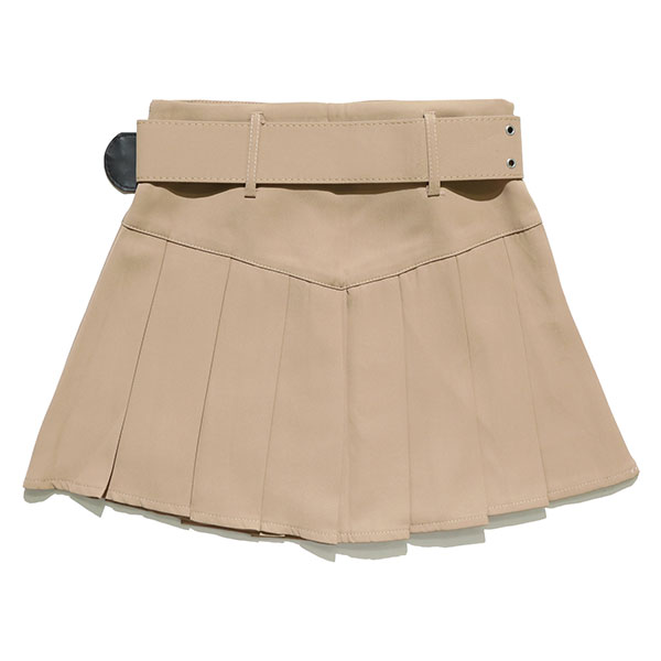 PLATE PLEATS BELT SKIRT