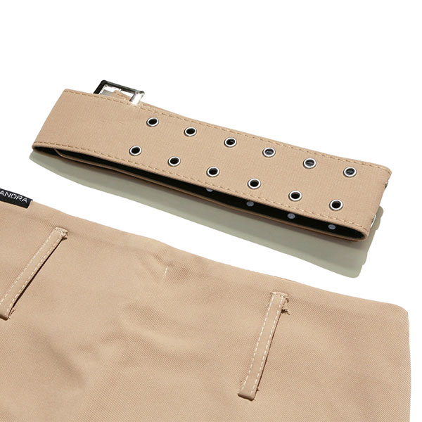 PLATE PLEATS BELT SKIRT