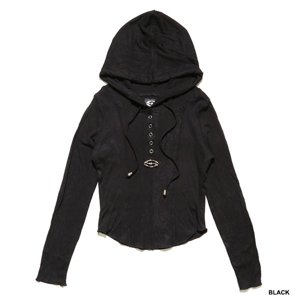 PLATE RIB HOOD L/S T-SHIRT